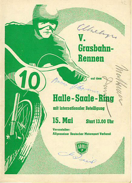 1958-05-15 | Halle/Saale | DDR-Rennplakate | gdr event artwork | gdr programme cover | gdr poster | carsten riede