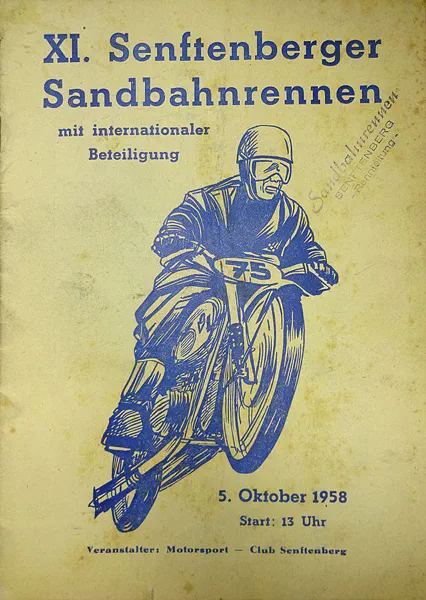 1958-10-05 | Senftenberg | DDR-Rennplakate | gdr event artwork | gdr programme cover | gdr poster | carsten riede