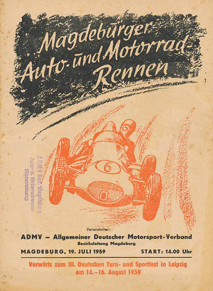 1959-07-19 | Magdeburg | DDR-Rennplakate | gdr event artwork | gdr programme cover | gdr poster | carsten riede