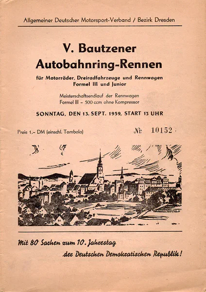 1959-09-13 | Bautzen | DDR-Rennplakate | gdr event artwork | gdr programme cover | gdr poster | carsten riede