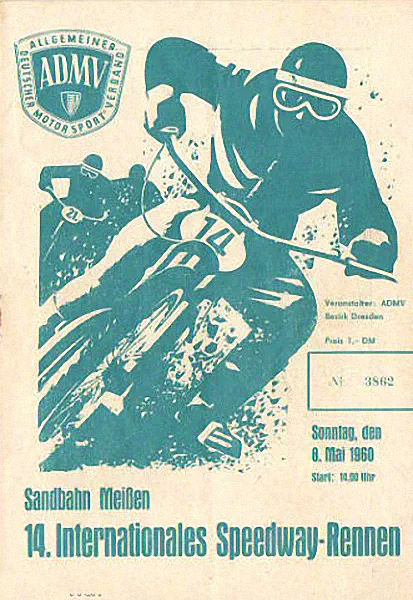1960-05-08 | Meissen | DDR-Rennplakate | gdr event artwork | gdr programme cover | gdr poster | carsten riede
