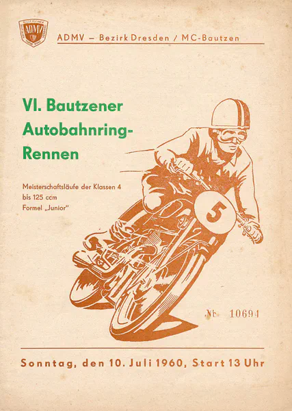 1960-07-10 | Bautzen | DDR-Rennplakate | gdr event artwork | gdr programme cover | gdr poster | carsten riede