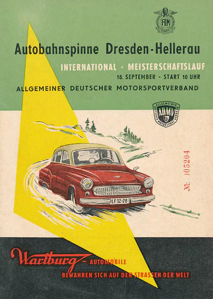 1960-09-18 | Dresden | DDR-Rennplakate | gdr event artwork | gdr programme cover | gdr poster | carsten riede