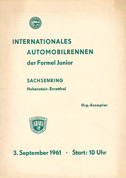 1961-09-03 | Sachsenring | DDR-Rennplakate | gdr event artwork | gdr programme cover | gdr poster | carsten riede