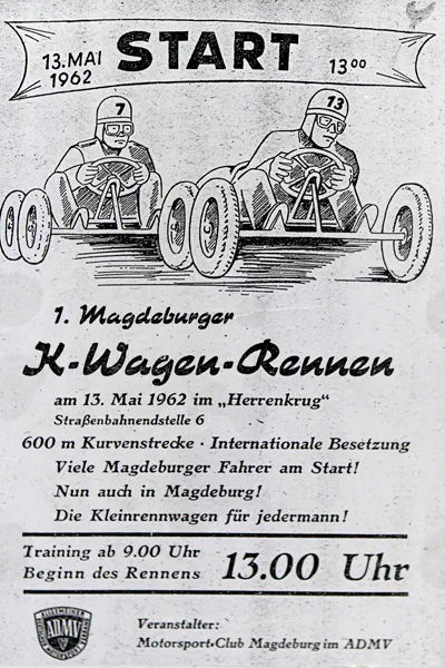 1962-05-13 | Magdeburg | DDR-Rennplakate | gdr event artwork | gdr programme cover | gdr poster | carsten riede