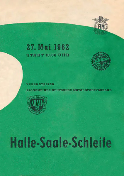 1962-05-27 | Halle/Saale | DDR-Rennplakate | gdr event artwork | gdr programme cover | gdr poster | carsten riede