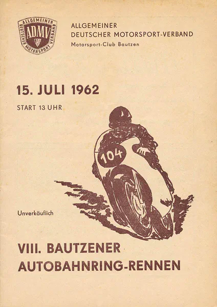 1962-07-15 | Bautzen | DDR-Rennplakate | gdr event artwork | gdr programme cover | gdr poster | carsten riede