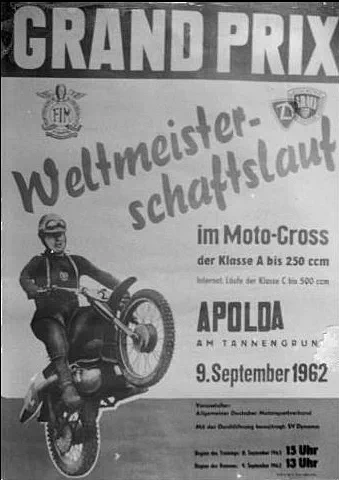 1962-09-09 | Apolda | DDR-Rennplakate | gdr event artwork | gdr programme cover | gdr poster | carsten riede
