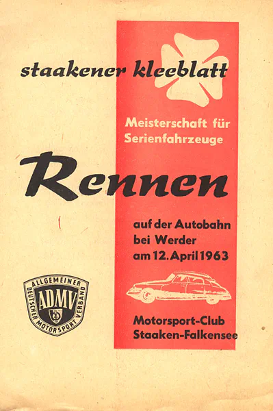 1963-04-12 | Staaken | DDR-Rennplakate | gdr event artwork | gdr programme cover | gdr poster | carsten riede
