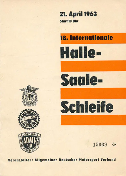 1963-04-21 | Halle/Saale | DDR-Rennplakate | gdr event artwork | gdr programme cover | gdr poster | carsten riede