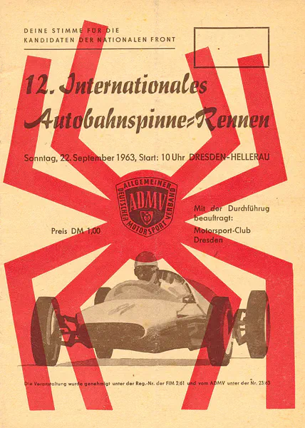 1963-09-22 | Dresden | DDR-Rennplakate | gdr event artwork | gdr programme cover | gdr poster | carsten riede