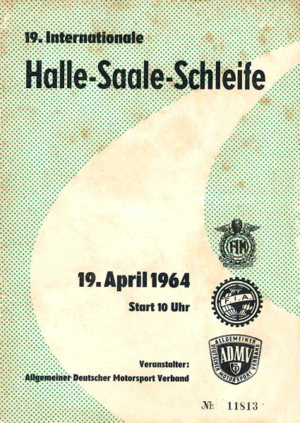 1964-04-19 | Halle/Saale | DDR-Rennplakate | gdr event artwork | gdr programme cover | gdr poster | carsten riede