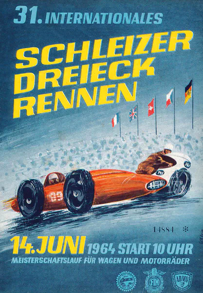 1964-06-14 | Schleiz | DDR-Rennplakate | gdr event artwork | gdr programme cover | gdr poster | carsten riede