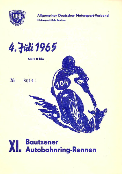 1965-07-04 | Bautzen | DDR-Rennplakate | gdr event artwork | gdr programme cover | gdr poster | carsten riede