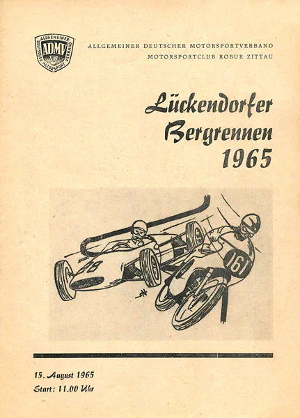 1965-08-15 | Lückendorf | DDR-Rennplakate | gdr event artwork | gdr programme cover | gdr poster | carsten riede