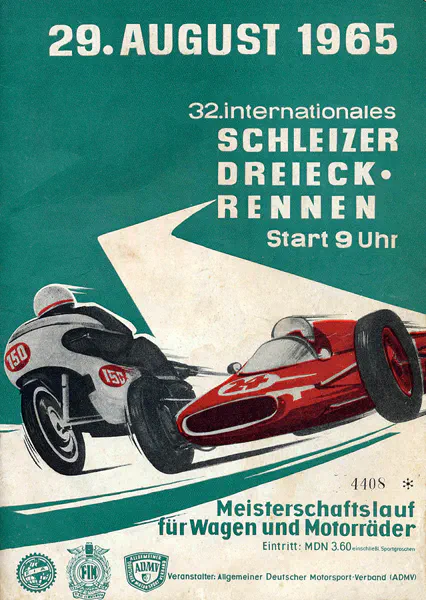 1965-08-29 | Schleiz | DDR-Rennplakate | gdr event artwork | gdr programme cover | gdr poster | carsten riede