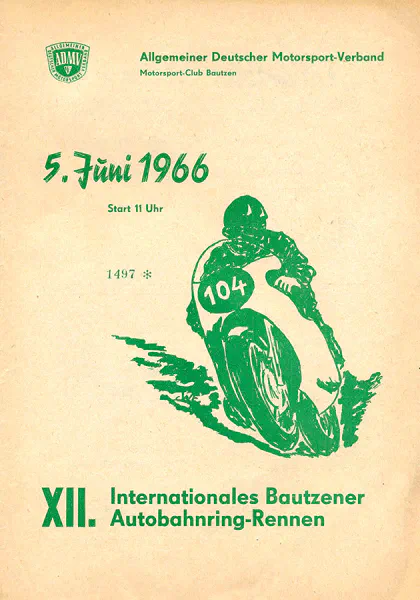 1966-06-05 | Bautzen | DDR-Rennplakate | gdr event artwork | gdr programme cover | gdr poster | carsten riede