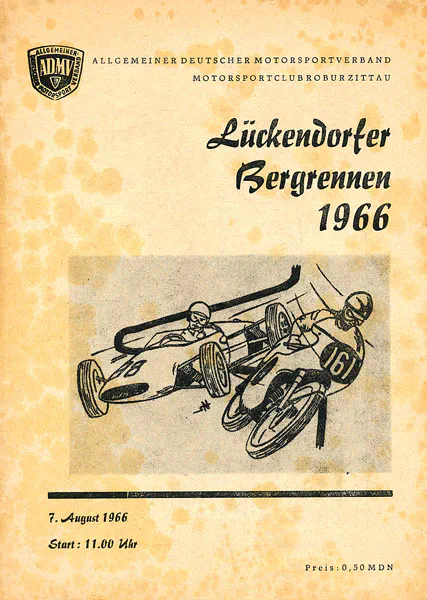 1966-08-07 | Lückendorf | DDR-Rennplakate | gdr event artwork | gdr programme cover | gdr poster | carsten riede