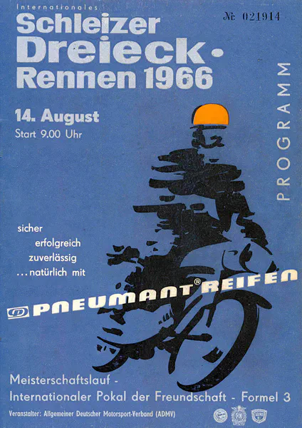 1966-08-14 | Schleiz | DDR-Rennplakate | gdr event artwork | gdr programme cover | gdr poster | carsten riede