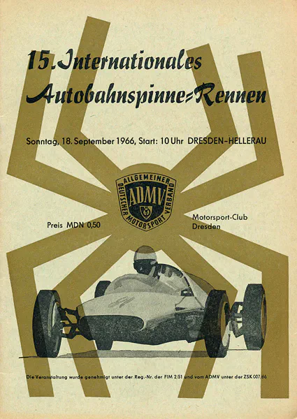 1966-09-18 | Dresden | DDR-Rennplakate | gdr event artwork | gdr programme cover | gdr poster | carsten riede