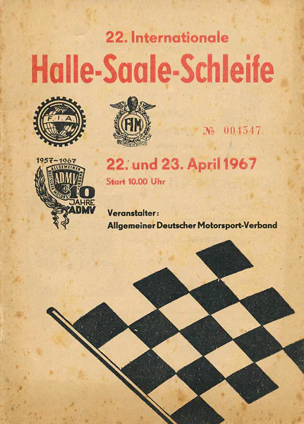 1967-04-23 | Halle/Saale | DDR-Rennplakate | gdr event artwork | gdr programme cover | gdr poster | carsten riede