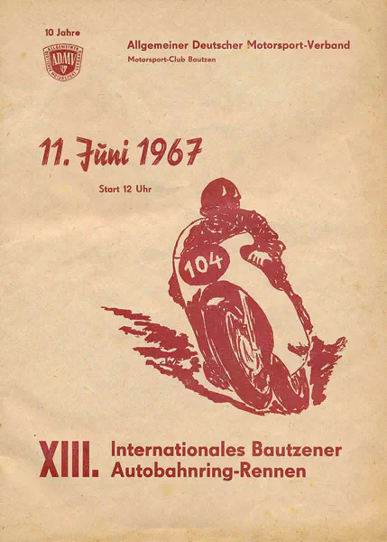 1967-06-11 | Bautzen | DDR-Rennplakate | gdr event artwork | gdr programme cover | gdr poster | carsten riede