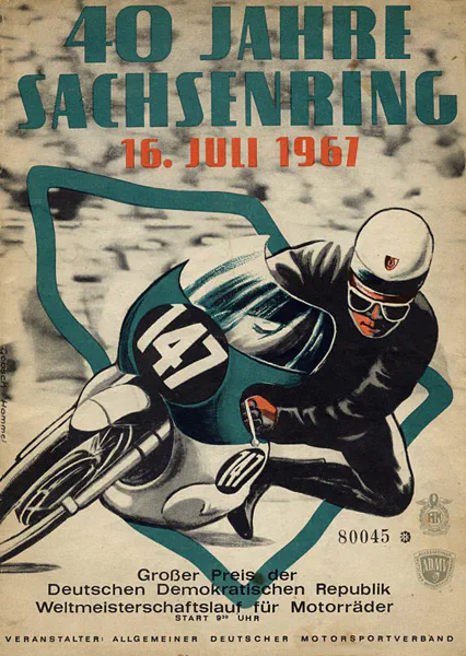 1967-07-16 | Sachsenring | DDR-Rennplakate | gdr event artwork | gdr programme cover | gdr poster | carsten riede