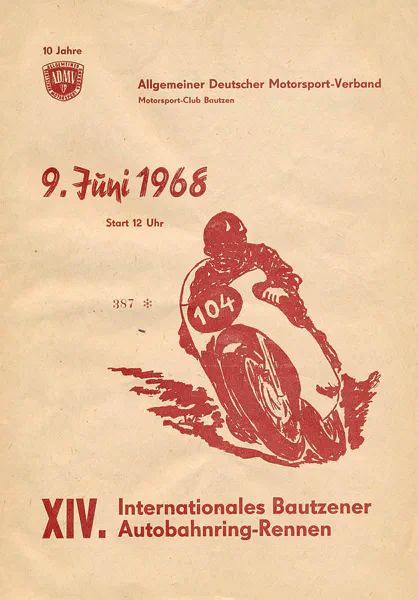1968-06-09 | Bautzen | DDR-Rennplakate | gdr event artwork | gdr programme cover | gdr poster | carsten riede