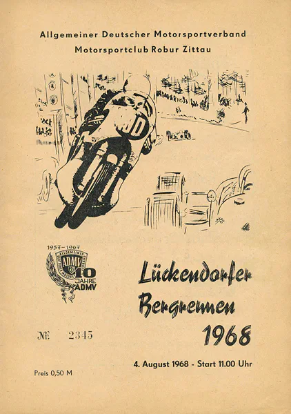 1968-08-04 | Lückendorf | DDR-Rennplakate | gdr event artwork | gdr programme cover | gdr poster | carsten riede