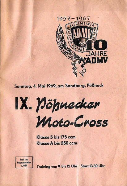 1969-05-04 | Pössneck | DDR-Rennplakate | gdr event artwork | gdr programme cover | gdr poster | carsten riede