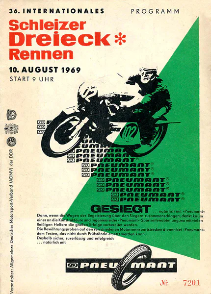 1969-08-10 | Schleiz | DDR-Rennplakate | gdr event artwork | gdr programme cover | gdr poster | carsten riede