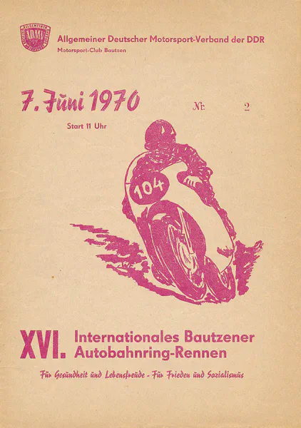 1970-06-07 | Bautzen | DDR-Rennplakate | gdr event artwork | gdr programme cover | gdr poster | carsten riede