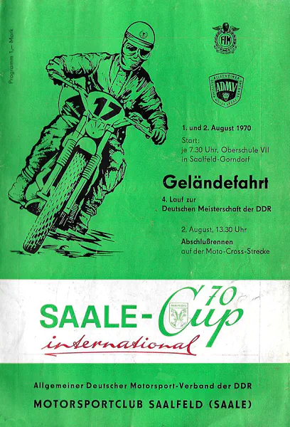 1970-08-02 | Saalfeld | DDR-Rennplakate | gdr event artwork | gdr programme cover | gdr poster | carsten riede