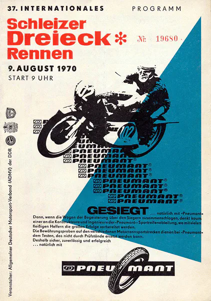 1970-08-09 | Schleiz | DDR-Rennplakate | gdr event artwork | gdr programme cover | gdr poster | carsten riede