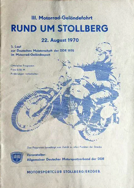 1970-08-22 | Stollberg | DDR-Rennplakate | gdr event artwork | gdr programme cover | gdr poster | carsten riede