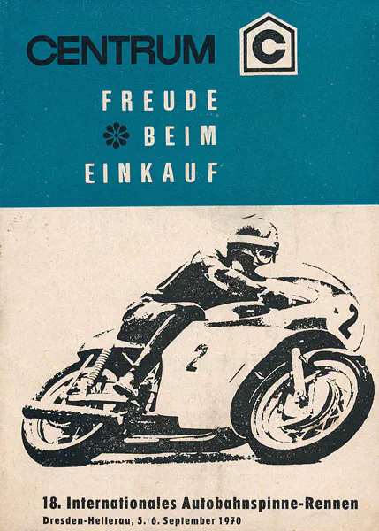1970-09-06 | Dresden | DDR-Rennplakate | gdr event artwork | gdr programme cover | gdr poster | carsten riede