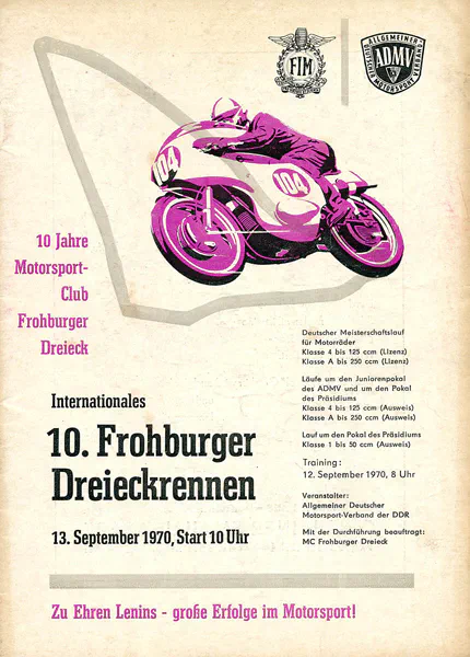 1970-09-13 | Frohburg | DDR-Rennplakate | gdr event artwork | gdr programme cover | gdr poster | carsten riede