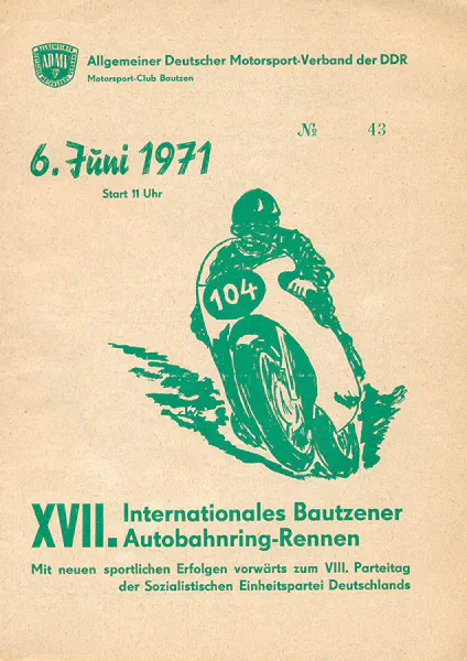 1971-06-06 | Bautzen | DDR-Rennplakate | gdr event artwork | gdr programme cover | gdr poster | carsten riede