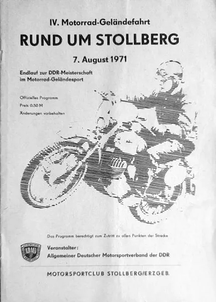 1971-08-07 | Stollberg | DDR-Rennplakate | gdr event artwork | gdr programme cover | gdr poster | carsten riede