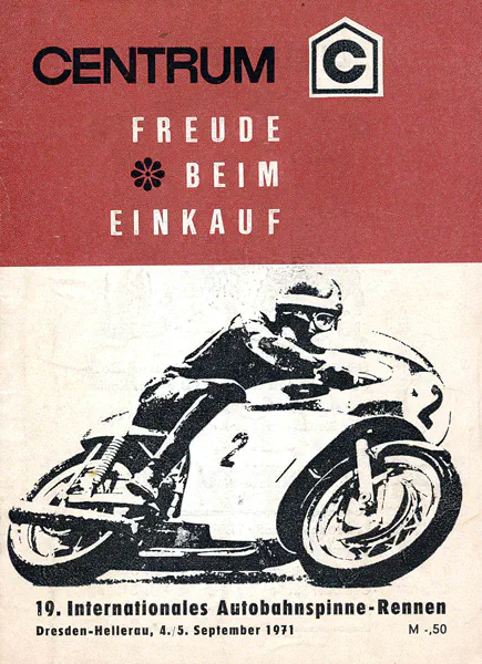 1971-09-04 | Dresden | DDR-Rennplakate | gdr event artwork | gdr programme cover | gdr poster | carsten riede