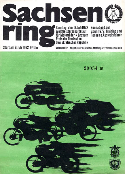 1972-07-09 | Sachsenring | DDR-Rennplakate | gdr event artwork | gdr programme cover | gdr poster | carsten riede