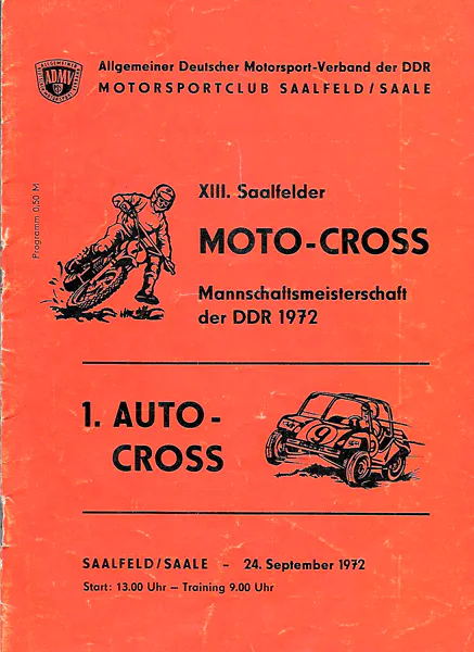 1972-09-24 | Saalfeld | DDR-Rennplakate | gdr event artwork | gdr programme cover | gdr poster | carsten riede