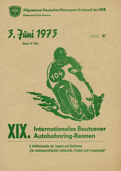 1973-06-03 | Bautzen | DDR-Rennplakate | gdr event artwork | gdr programme cover | gdr poster | carsten riede