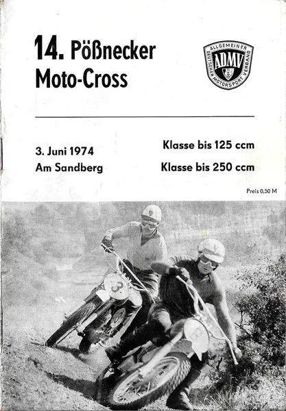 1974-06-03 | Pössneck | DDR-Rennplakate | gdr event artwork | gdr programme cover | gdr poster | carsten riede
