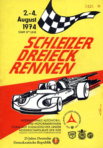 1974-08-04 | Schleiz | DDR-Rennplakate | gdr event artwork | gdr programme cover | gdr poster | carsten riede