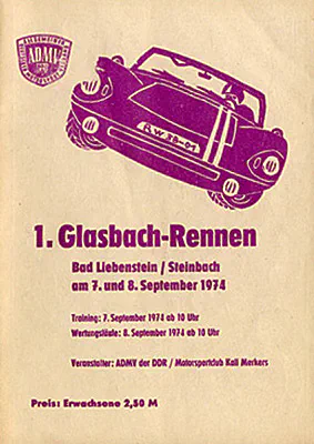 1974-09-08 | Bad Liebenstein | DDR-Rennplakate | gdr event artwork | gdr programme cover | gdr poster | carsten riede
