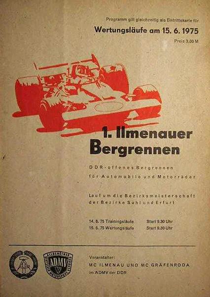 1975-06-15 | Ilmenau | DDR-Rennplakate | gdr event artwork | gdr programme cover | gdr poster | carsten riede