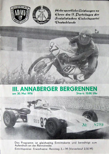 1976-05-30 | Annaberg | DDR-Rennplakate | gdr event artwork | gdr programme cover | gdr poster | carsten riede