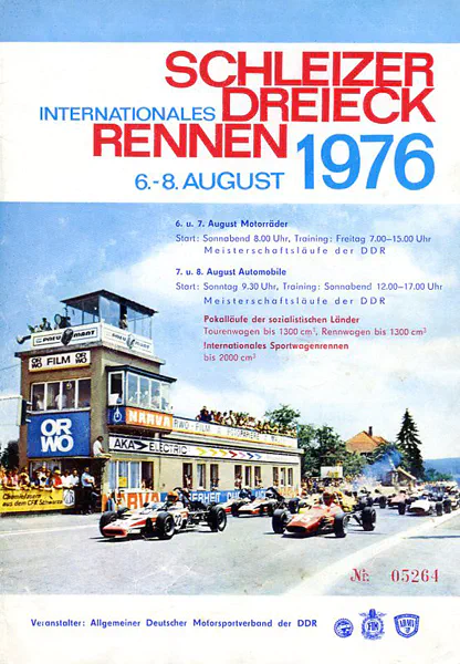 1976-08-08 | Schleiz | DDR-Rennplakate | gdr event artwork | gdr programme cover | gdr poster | carsten riede