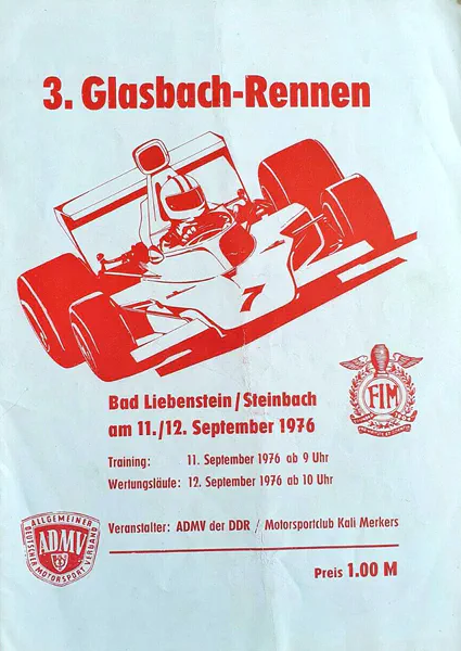 1976-09-12 | Bad Liebenstein | DDR-Rennplakate | gdr event artwork | gdr programme cover | gdr poster | carsten riede